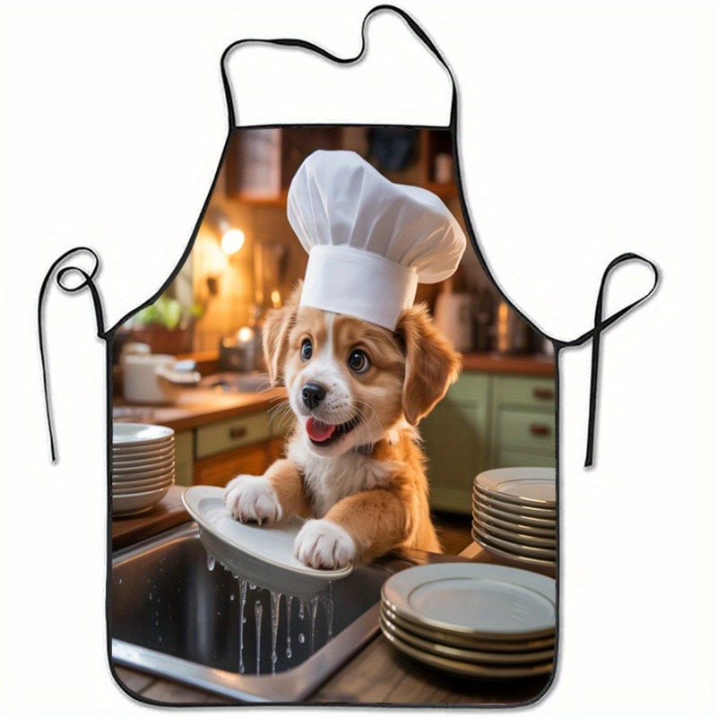 Home Cooking Usa - مريلة مطبخ بتصميم كلب لطيف مع