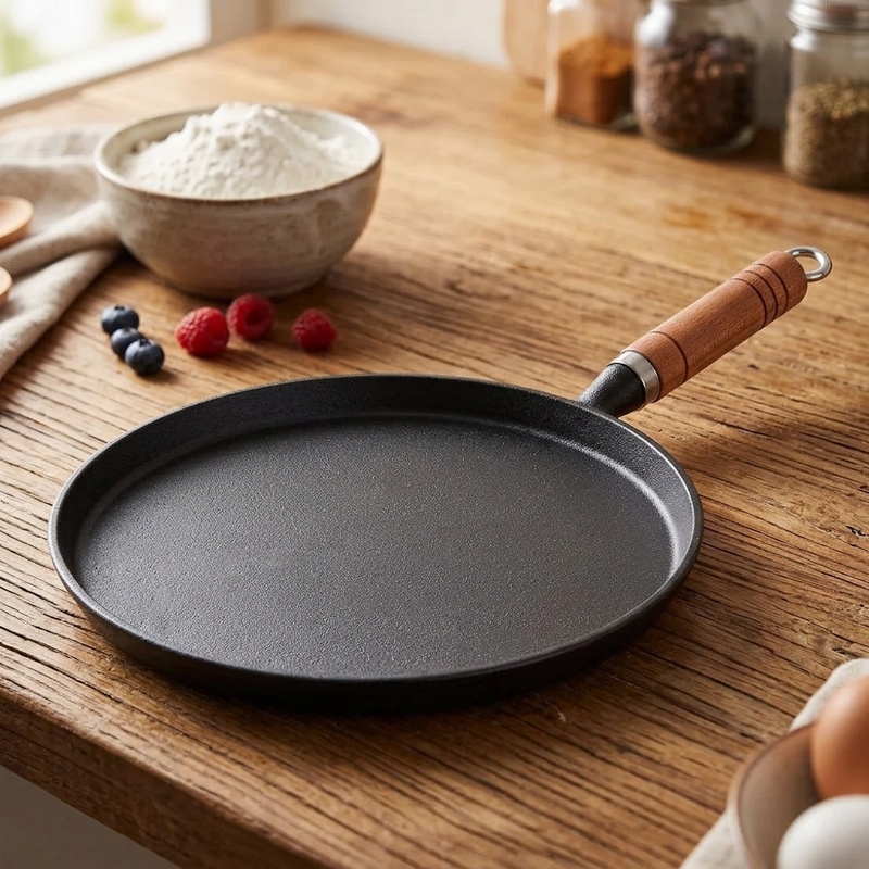 مقلاة من الحديد الزهر مقاس 20/ - مراجعة Crepe Pan Nonstick وسعره